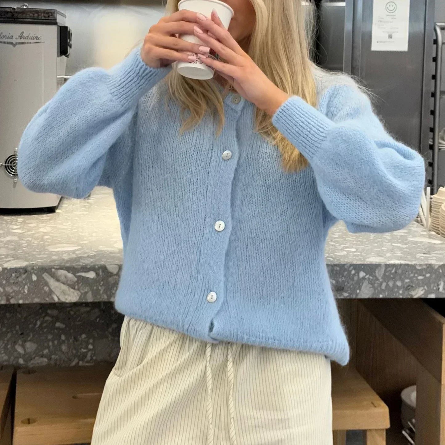 Women Solid Knitted Single Breasted Cardigan O-neck Long Sleeve Loose Soft Sweater 2024 Autumn Lady Knitwear ﻿